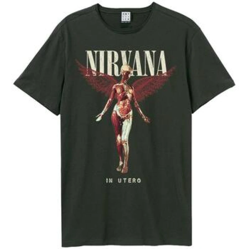 Image of Amplified Amplified Men In Utero Nirvana T-Shirt in Charcoal Size: X-Small Charcoal XS Male 5063238239319