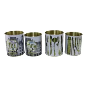 Image of Set of 4 Vintage Style Storage Tins
