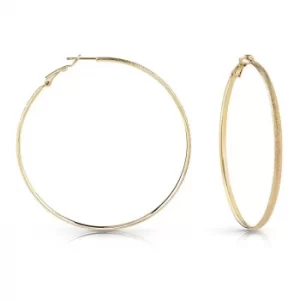 Image of Guess Gold Plated 62mm Glitter Hoop Earrings