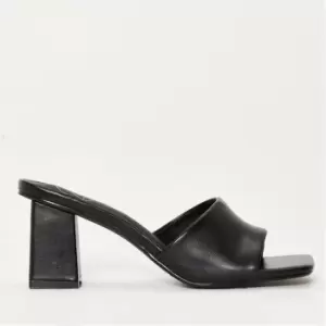 Image of Missguided Square Toe Heeled Sandals - Black
