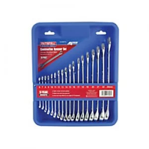 Image of Faithfull FAISPASETC18 Combination spanner Set 15° Chrome vanadium steel Satin Chrome 6 - 24mm Pack of 18