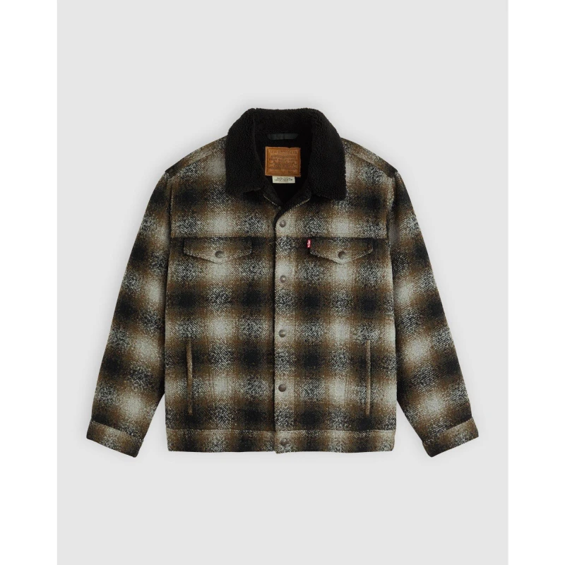 Image of Levis Checked Jacket with Sherpa Collar Checked Men S;M;L;XL