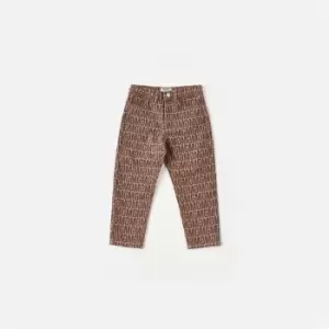 Image of Missguided Printed Mg Kids Straight Leg Jean - Brown