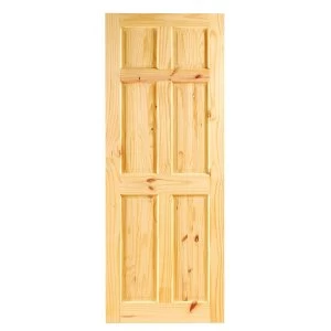 Image of Wickes Lincoln Internal Knotty Pine 6 Panel Softwood Door - 1981 x 686mm