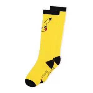 Image of Pokemon Pikachu Knee High Socks, Female, 39/42, Yellow...