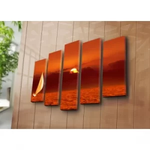 Image of 5PAT-23 Multicolor Decorative Canvas Painting (5 Pieces)