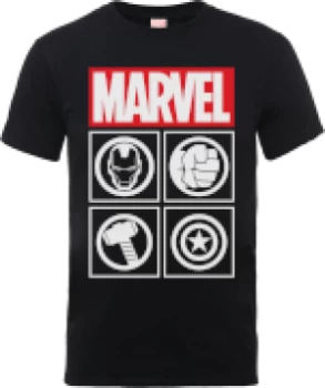 Image of Marvel Avengers Assemble Icons T-Shirt - Black