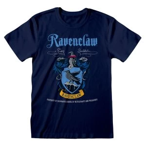 Image of Harry Potter - Ravenclaw Crest Team Quidditch Unisex Medium T-Shirt - Blue