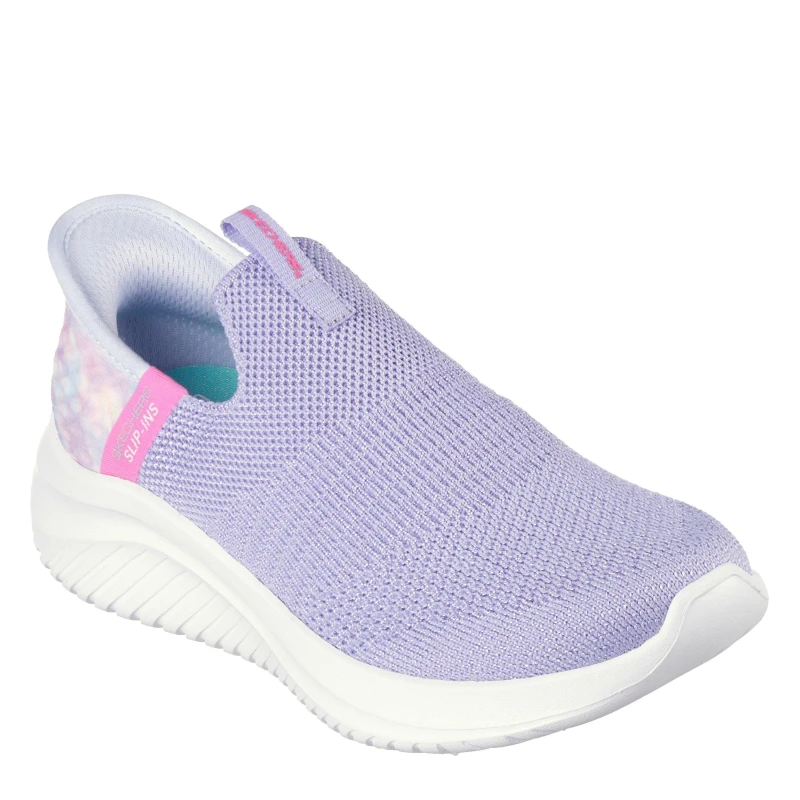 Image of Skechers Stretch Fit Printed Heel Slip On W Runners Unisex Kids Lav/Multi unisex 3 (36)