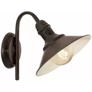 Image of Loops - LED Wall Light / Sconce Antique Brown & Beige Steel Shade 1 x 60W E27 Bulb