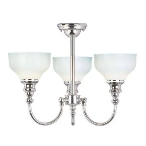 Image of 3 Light Bathroom Chandelier Pendant Light Polished Chrome IP44, G9