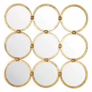 Image of Crossland Grove Addington Antique Gold Leaf Wall Mirror - 690 X 690mm