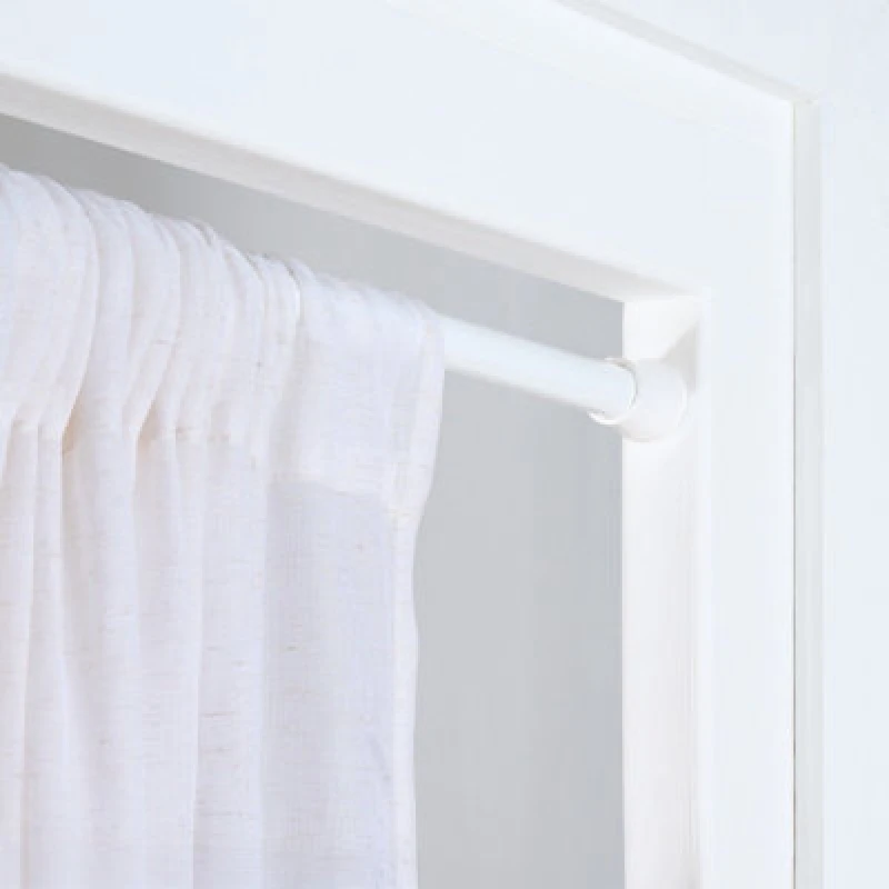 Image of OHS OHS Shower Curtain Tension Pole Extendable Rod in White Size: 120cm White 120cm Unisex 5027434234813