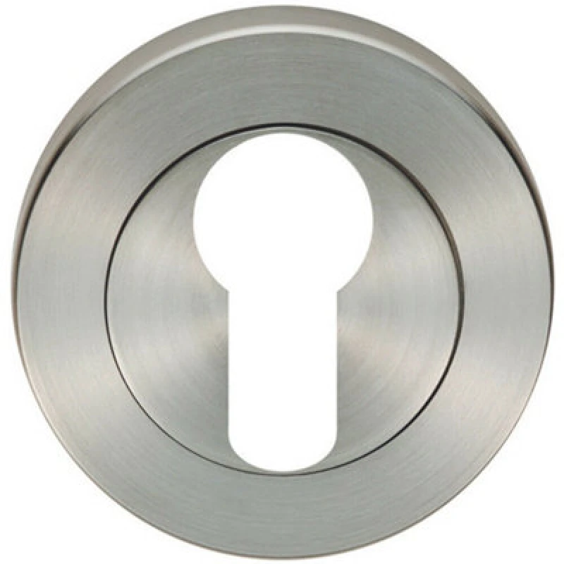 Image of Loops Round Euro Profile Escutcheon 52mm Dia Concealed Fix Satin Steel Metallics unisex