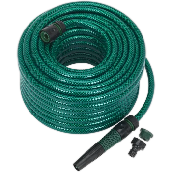 Image of Sealey Garden Hose Pipe with Fittings 1/2" / 12.5mm 30m Green