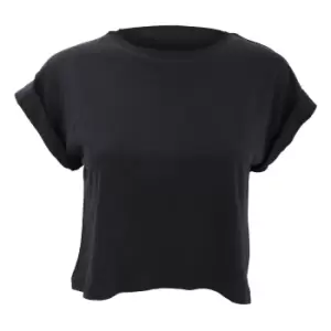 Image of Mantis Womens/Ladies Crop Top / Short Sleeve T-Shirt (L) (Black)