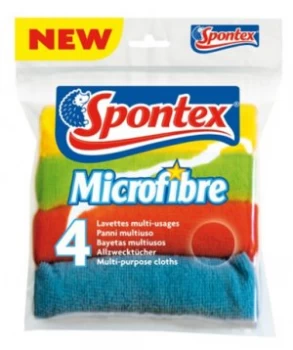 Image of Spontex Microfibre Cloths - Pack of 4