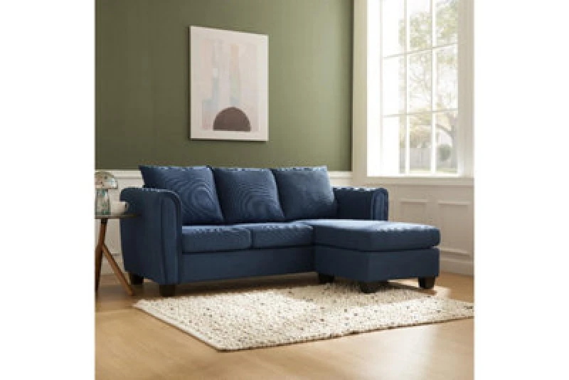 Image of Home Detail Helana 3 Seater Sofa with Chaise Dark Blue