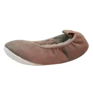 Image of Eastern Counties Leather Womens/Ladies Sheepskin Lined Ballerina Slippers (5-6 UK) (Mink)