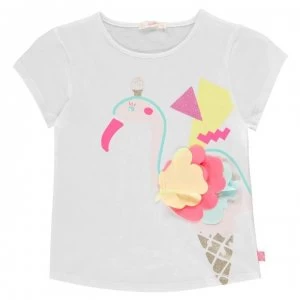 Image of Billieblush Flamingo T Shirt - Blanc 10B