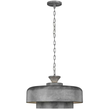 Image of Elstead - Haymarket 1 Light Pendant, Weathered Galvanized, E27
