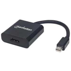 Image of Manhattan Mini DisplayPort to HDMI Adapter Cable 4K 4K@60Hz Active Male to Female 19.5cm Black Polybag