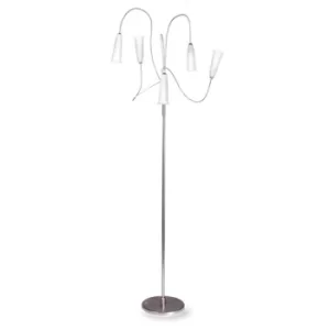 Image of Delfino 5 Light Multi Arm Floor Lamp Satin Nickel