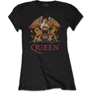 Image of Queen - Classic Crest Womens Medium T-Shirt - Black