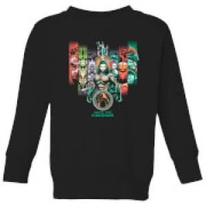 Image of Aquaman Unite The Kingdoms Kids Sweatshirt - Black - 7-8 Years
