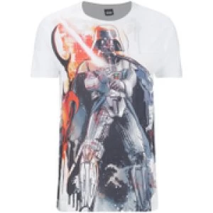 Image of Star Wars Mens Vader Stencil T-Shirt - White - M