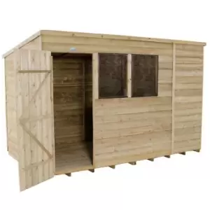Image of 10x6ft Forest Wooden Overlap Pressure Treated Pent Shed -incl. Installation