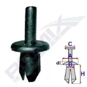 Image of ROMIX Clip, trim-/protection strip B25678 VOLVO,S60 I (384)