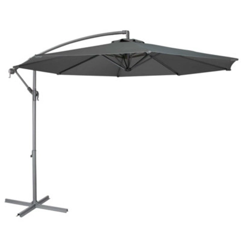 Image of Dellonda 3M Banana Parasol/umbrella With Cover, Crank Handle, Grey - Dg264