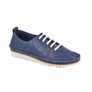 Image of Mod Comfys Womens/Ladies Flexi Softie Leather Trainers (3 UK) (Navy)