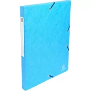 Image of Exacompta Filing Box 50306E A4 Turquoise Glossy Card 25 x 33cm Pack of 8