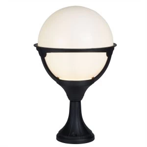 Image of 1 Light Outdoor Aluminium Pedestal Lantern White, Black IP44, E27