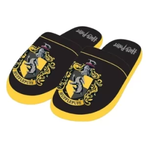 Image of Hufflepuff Harry Potter Mule Slippers Black & Yellow Mens Large UK 8-10