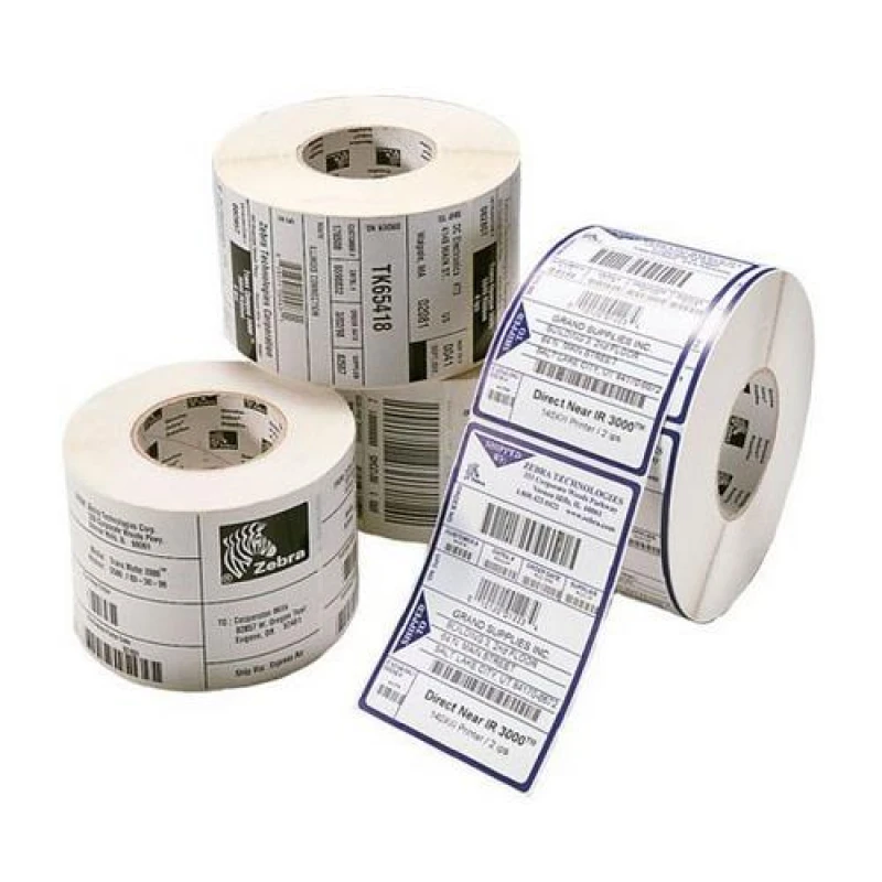 Image of Zebra PolyPro 3000T (3004428) Clear Label Roll 75mm x 35mm - 4 x 1760 Labels (Original)