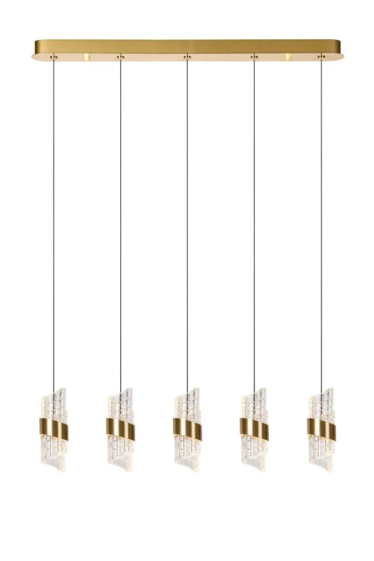 Image of Lucide KLIGANDE - Pendant light - LED Dim. - 5x7,8W 2700K - Matt Gold / Brass