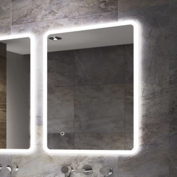 Image of Ultra Slim LED Bathroom Mirror - 500 x 390mm - Sensio Libra