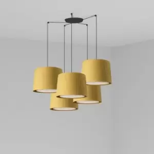 Image of Faro Samba Black, Yellow Pendant Suspension Pendant Lamp 5 Light