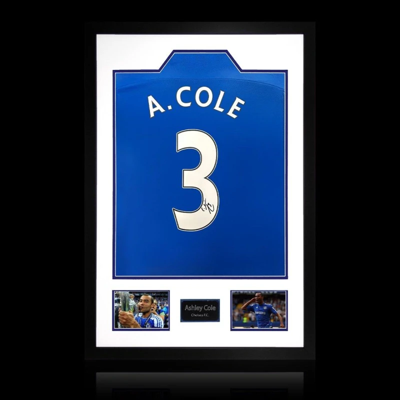 Image of The Fan Cave Ashley Cole Signed Chelsea Premier League Shirt Pr Blue unisex 850mm x 60