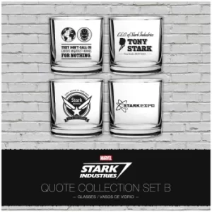 Image of Marvel Iron Man Stark Industries Glass Set 4 pack Set 2