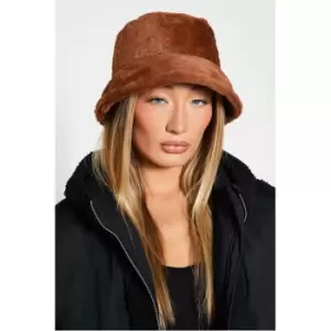 Image of I Saw It First Faux Fur Bucket Hat - Brown