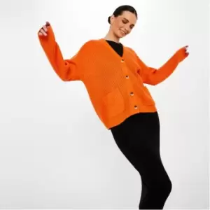 Image of Missguided Boxy Knit Cardigan - Orange