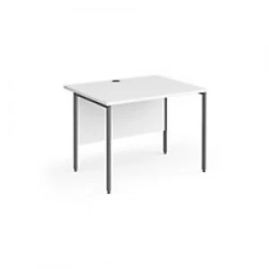 Image of Dams International Rectangular Straight Desk with White MFC Top and Graphite H-Frame Legs Contract 25 1000 x 800 x 725mm