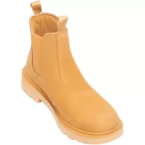 Image of Grafters - Mens Grinder Safety Twin Gusset Leather Dealer Boots (8 uk) (Honey Nubuck) - Honey Nubuck