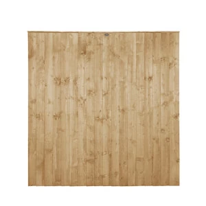 Image of Forest Garden Traditional Feather edge Overlapping Pressure treated Fence panel (W)1.85m (H)1.83m Pack of 3