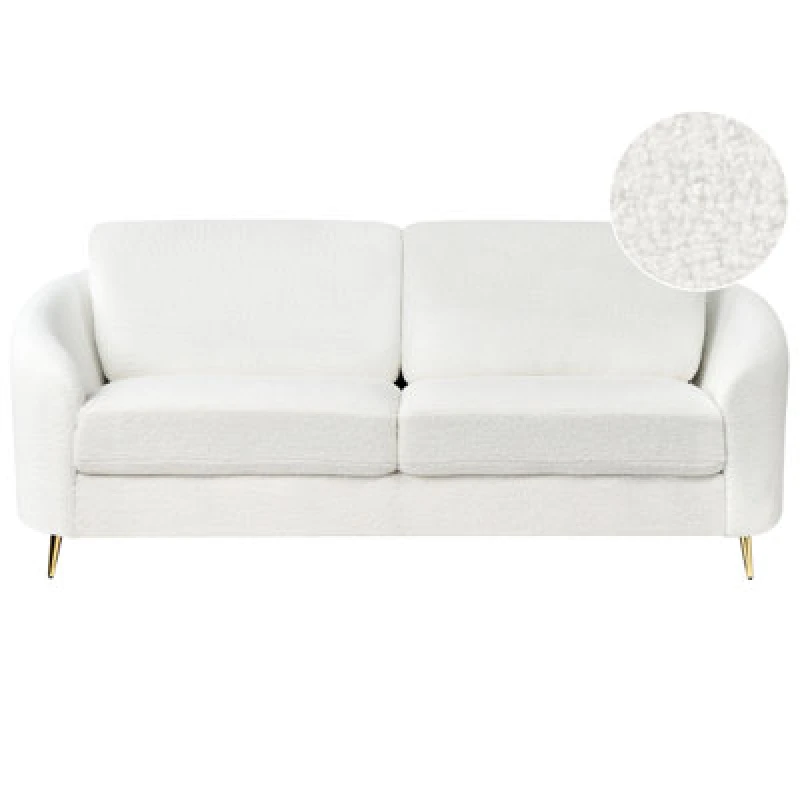 Image of Beliani Sofa 3 Seater Trosa Boucle White
