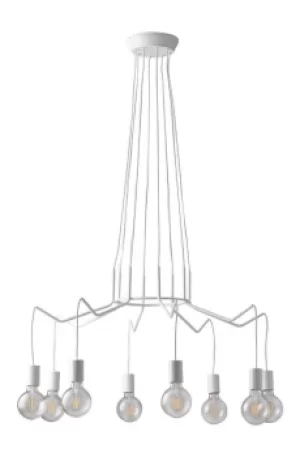 Image of Habitat 8 Light Hanging Wire Pendant, White, E27